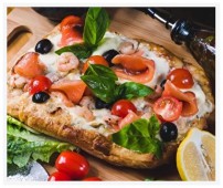 Пицца с лососем и креветками 35 см